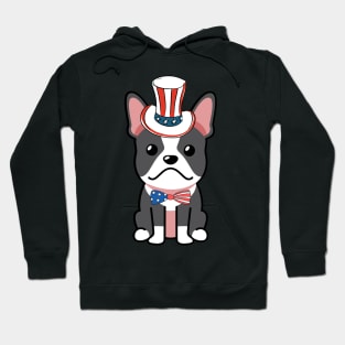 Funny french bulldog is wearing uncle sam hat Hoodie